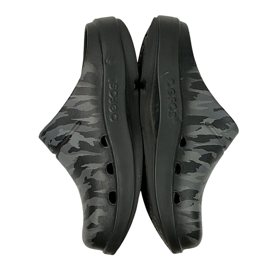 OOFOS OOcloog Camo Recovery Clogs Mules Womens sz 7 Limited Edition Black & Gray - Picture 9 of 13